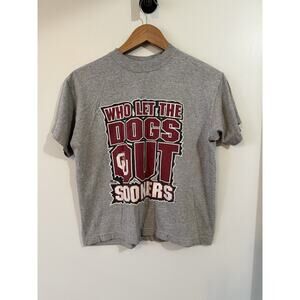 Vtg Sport Attack Brand Oklahoma Sooners Long Sleeve T-Shirt Gray Youth Large